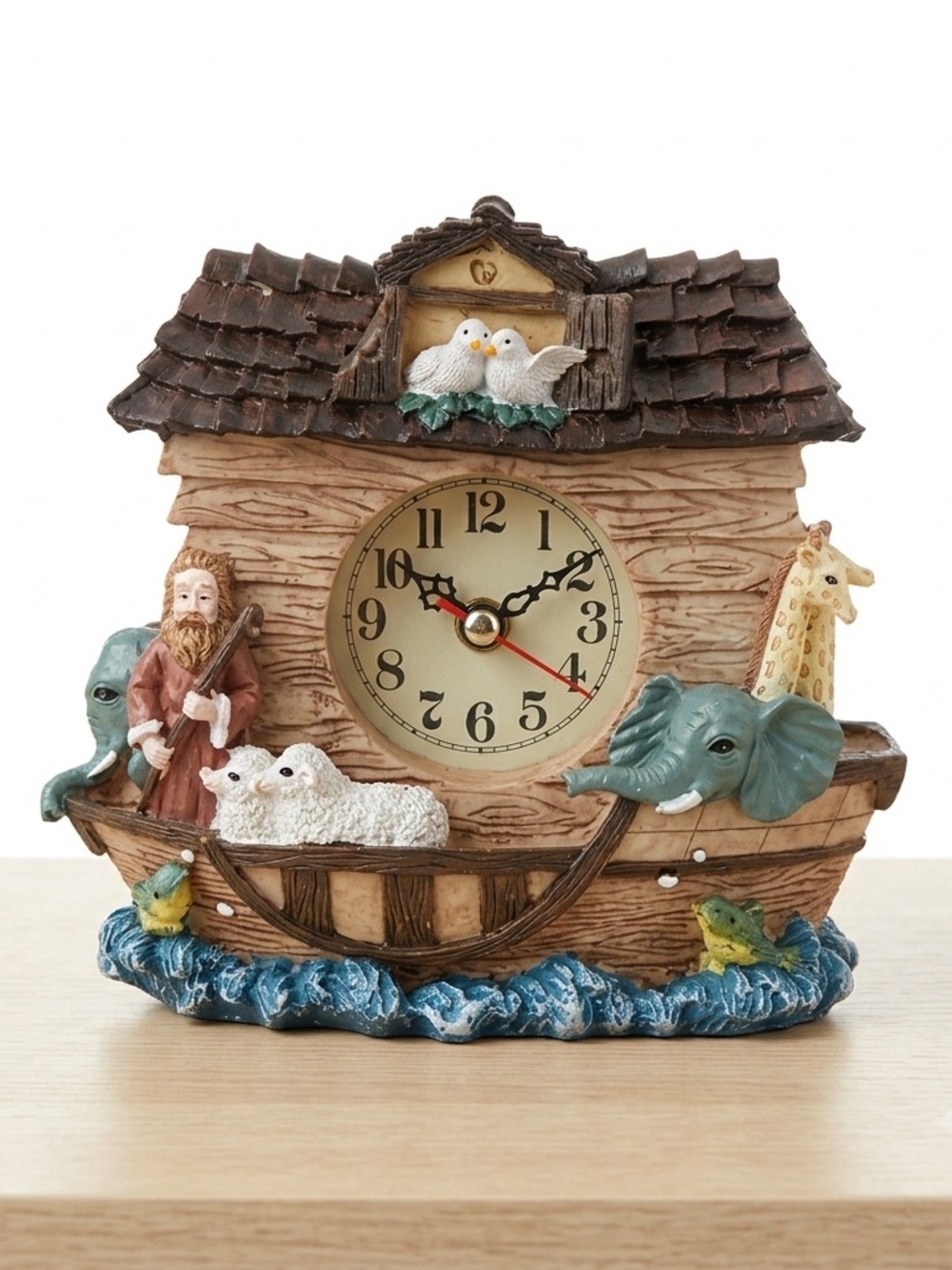 🕊️ Vintage 1995 Noah’s Ark Resin Clock GWT — Working! ⛵